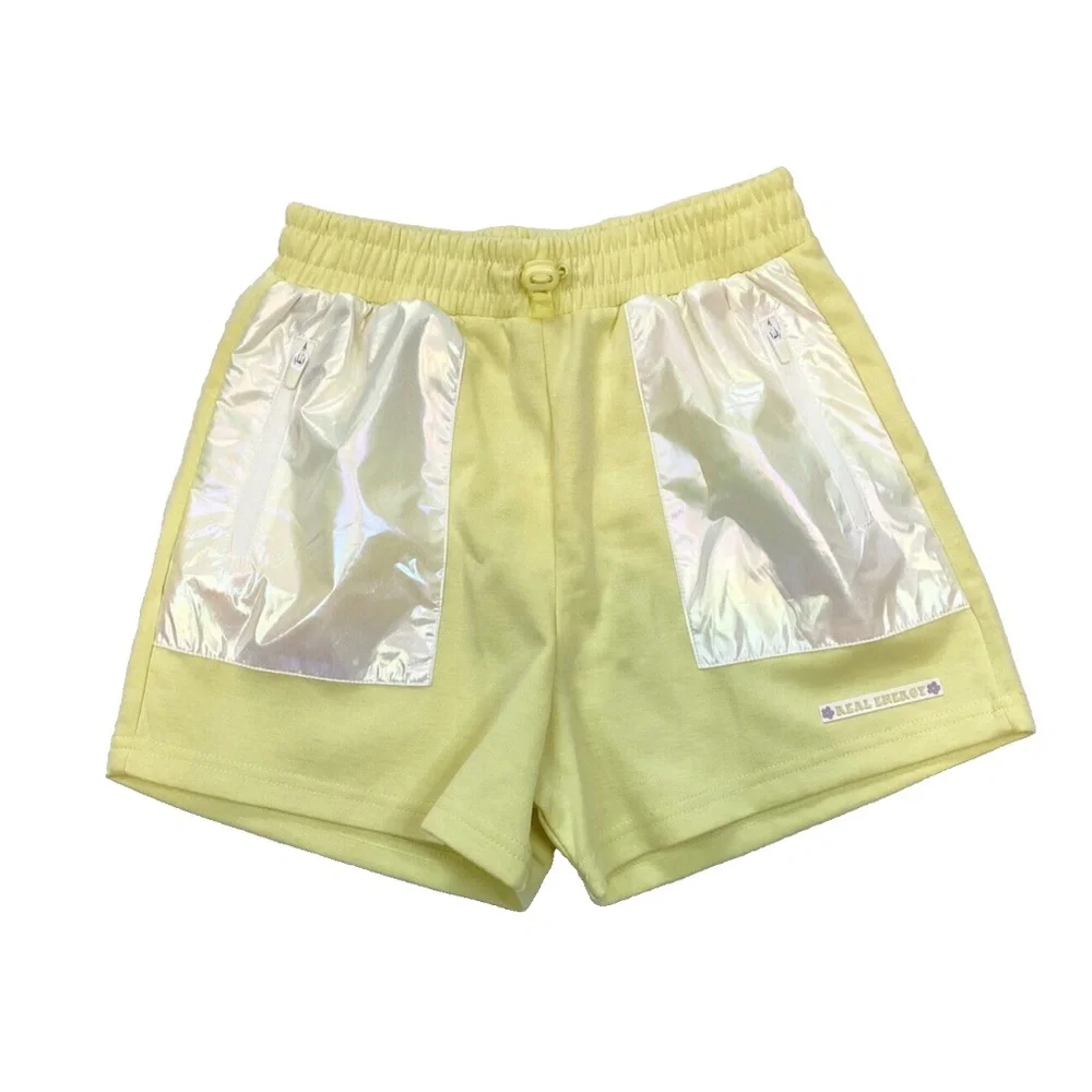 Zara Girl Sporty Collection Yellow Shorts Size 11-12 Soft Elastic Waist Pockets